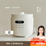 olayks立时 电压力锅 电高压锅 电饭煲家用旋钮智能触控高压锅电饭锅快煮智能预约压力锅陶瓷釉球釜 【钢胆】陶白色 5L