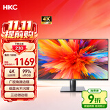 HKC 31.5英寸4K超清大屏幕P3广色域 广视角微边框 商用办公壁挂低蓝光不闪屏PS5台式电脑显示器T3252U