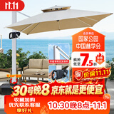 美蒂华府户外遮阳伞庭院伞 大太阳伞别墅花园 露天阳台室外岗亭摆摊罗马伞 【加强款】8CM航空铝伞杆2.5米方形+320斤带轮水箱