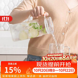乐扣乐扣（LOCK&LOCK）透明盖凉水壶 玻璃冷水壶泡茶壶带把家用大容量耐高温杯子1.3L