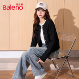 班尼路（Baleno）小香风短款针织开衫女2026年秋冬显白气质休闲款时尚保暖毛衫上衣