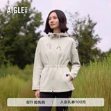 AIGLE艾高全拉链抓绒衣POLARTEC户外保暖锁温连帽女 暗貂杏色 BE653 建议拍小 40 (170/92A)