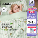 嫚熙（EMXEE）幼儿园被子三件套春秋开学入园儿童盖被床品套件七件套 「竹够柔」网球与可可熊【10A抗菌】床垫套半包设计 三件套【被套+垫套+枕套】