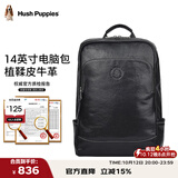 暇步士（Hush Puppies）双肩包男休闲商务背书包植鞣牛皮男包大容量旅行电脑包生日礼物