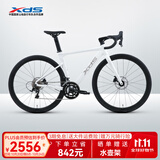 喜德盛公路自行车AD300油碟UCI车架2x10速中空一体牙盘桶轴破风车 雪山白 510mm（适合身高170-180cm）