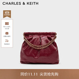 CHARLES&KEITH子母链条大容量流浪包托特包单肩斜挎包女包生日礼物CK2-40671449 【L号】Burgundy葡萄酒红色 L