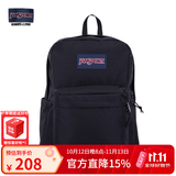 JANSPORT杰斯伯书包轻便双肩包男女旅行包简约背包电脑包学生校园 4QUT008爵士黑-侧边袋