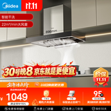 美的（Midea）抽吸排油烟机家用顶吸欧式吸油烟机22立方大吸力油烟机 挥手智控 抽烟机T36可配燃气灶