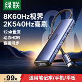 绿联Type-C扩展坞HDMI2.1转接头8K60Hz拓展坞电竞540Hz高刷转换器适用雷电接口苹果Macmini电脑转接器