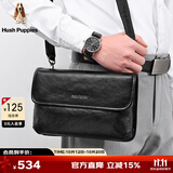 暇步士（Hush Puppies）单肩包男包真皮斜挎包单肩包手提包韩版潮男包单肩包休闲