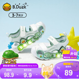B.Duck小黄鸭童鞋儿童凉鞋男女童发光亮灯鞋宝宝夏季包头凉鞋5018白绿29