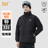 361°男女棉衣保暖加厚休闲冬季外套短棉服652434739F 超级黑 XL