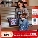LeSportsac乐播诗新款TRENDY系列简约大容量通勤拉链单肩托特包生日礼物 小猫和糖