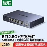 绿联2.5G交换机5口2.5G电口+10G万兆光口 支持vlan链路聚合 千兆网络分线分流器支持猫棒NAS光猫35048