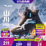 安踏儿童棉鞋山川丨男女童加绒保暖旋钮扣冬季新品防滑革网高帮运动鞋 【店长推荐】黑/银6911-1 37 脚长23.5cm