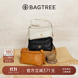 BAGTREE【朱珠同款】包包树奶盒包女包植鞣皮单肩斜挎腋下通勤Hobo枕头包 檀黑色-小号【双磁吸款】 高级小众