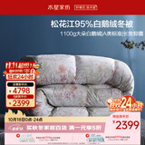 水星家纺羽绒被鹅绒被95%白鹅绒被子冬被冬季加厚被芯双人220×240约5.2斤