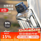 乐扣乐扣（LOCK&LOCK）小水库大容量塑料运动水杯户外冷水壶刻度把手男女杯子2.2L灰色