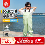 臻佑（Grsaed）儿童下水裤户外玩水服捉鱼赶海半身涉水裤连体鞋防水沙滩淡绿26码