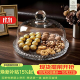 青苹果【热卖】玻璃蛋糕罩果盘糕点展示盘水果甜点面包托盘带盖试吃盘