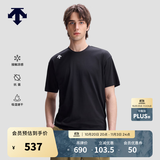 迪桑特（DESCENTE）ESSENTIAL男女同款凉感抗菌吸湿速干短袖针织衫 BK-黑色 XL (180/100A)