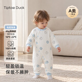 翘脚鸭婴儿衣服40g新生儿连体衣加厚夹棉服保暖秋冬季满月宝宝纯棉睡衣