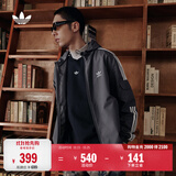 adidas通勤百搭经典休闲运动连帽夹克早秋外套男女阿迪达斯三叶草 深灰   S