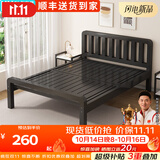 科虎【顺丰入户】铁艺床双人1.8*2米家用铁架床加厚钢架床 黑床板简尾【严选推荐款】 1.5*1.9/2.0m【默认内径2.0】