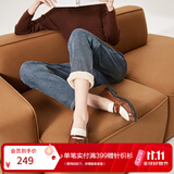 香影（xiangying）直筒牛仔裤女2026新款小个子高腰复古水洗蓝色烟管裤春秋裤子 牛仔蓝（加绒款） S （推荐体重80-95/腰围59-63）