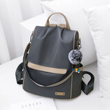 伊诗黛时尚牛津布背包双肩包女2025百搭休闲韩版防盗旅行包潮女包 灰色