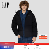盖璞（GAP）男装秋季款logo宽松连帽泡芙羽绒服百搭简约外套791896 黑色 L (175/96A)亚洲尺码 【偏大，建议拍小一码】