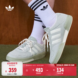 adidas「面包鞋」COURTIC经典运动板鞋平底鞋男女阿迪达斯三叶草   浅绿/奶油白   43