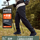 诺诗兰（NORTHLAND）【白桦林】男士加厚防风防泼保暖长毛绒软壳长裤徒步登山裤子