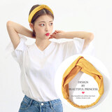 QUEENS JEWELRY发带女洗脸韩国甜美森女系束发带百搭网红洗脸发箍头巾发卡头饰品 条纹黄色
