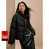 太平鸟女装羽绒服连帽泡芙冬保暖面包服外套 黑色1短款 M