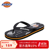 Dickies人字拖男夏季透气厚底拖鞋休闲百搭夹脚拖 S51黑色 43 