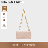 CHARLES&KEITH质感菱格链条小方钱包女包包女包生日礼物送女友CK6-10680924 Light Pink浅粉色 XS
