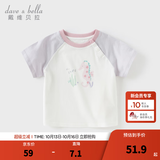 戴维贝拉（DAVE＆BELLA）女童短袖t恤纯棉儿童上衣新款夏装女宝宝打底衫小童套头衫 海洋世界【DB2251750】 120 cm（建议身高110-120cm）