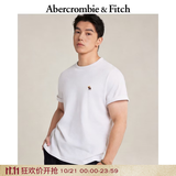 Abercrombie & Fitch经典小麋鹿图案美式柔软纯棉短袖T恤上衣26春夏男装124-6014 白色 S (175/92A)