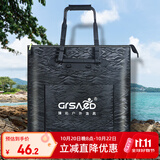 臻佑（Grsaed）鱼护包手提袋长柄48cm多功能防水轻便渔具包鱼护袋加厚耐磨收纳活鱼桶钓鱼配件有侧包 黑色