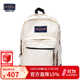 JANSPORT杰斯伯双肩包新款女男暮光复古学生书包旅行包商务通勤电脑包皮革 4QVA7S1椰奶白-侧袋+隔层