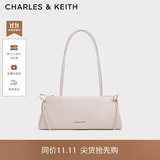 CHARLES&KEITH蝴蝶结简约单肩腋下包法棍包生日礼物送女友CK2-20160193 Soft Pink浅粉色 中包