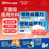 海氏海诺医用外科口罩一次性口罩灭菌级透气独立包装低阻力防尘鼻炎白色60