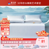 富安娜凉席 可水洗提花凉感软席子 学生两件套 灰 0.9*1.9米【可折叠】