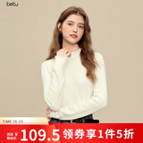 百图（betu）女装冬季新款毛衣浪漫甜美风显瘦简约潮流上衣女2511T38 米白 S
