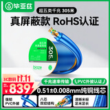 毕亚兹 超五类屏蔽网线【0.51±0.008mm纯铜线芯】CAT5e千兆带屏蔽网线 抗干扰工程监控布线305米