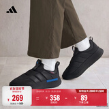adidas ADIPUFF面包鞋保暖一脚蹬柔软休闲棉鞋男女阿迪达斯轻运动 黑色（推荐选大半码）   40.5