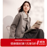 香影【猫猫绒】牛角扣麂皮绒短外套女秋冬小个子皮毛一体仿生皮草 灰色 S