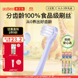 惠百施0.5-3岁软毛牙刷儿童定制磨圆柔丝刷毛分龄护齿口腔清洁3支