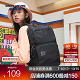 斯凯奇（Skechers）双肩包大容量简约旅行背包电脑包潮流大学生运动休闲高中书包 碳黑/0018 20-30升